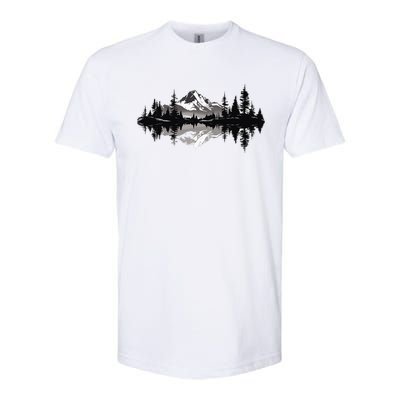 Mountain Landscape Reflection Forest Trees Outdoor Wildlife Softstyle CVC T-Shirt