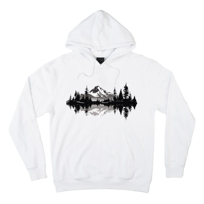 Mountain Landscape Reflection Forest Trees Outdoor Wildlife Hoodie