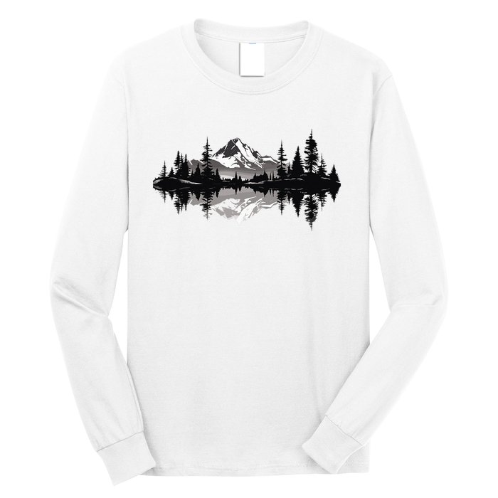 Mountain Landscape Reflection Forest Trees Outdoor Wildlife Long Sleeve Shirt