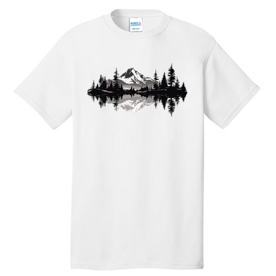 Mountain Landscape Reflection Forest Trees Outdoor Wildlife Tall T-Shirt