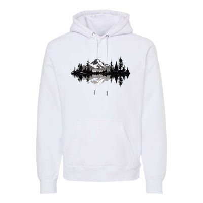 Mountain Landscape Reflection Forest Trees Outdoor Wildlife Premium Hoodie