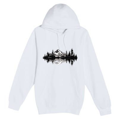 Mountain Landscape Reflection Forest Trees Outdoor Wildlife Premium Pullover Hoodie