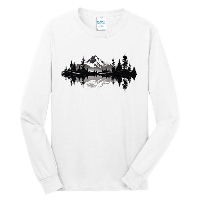 Mountain Landscape Reflection Forest Trees Outdoor Wildlife Tall Long Sleeve T-Shirt