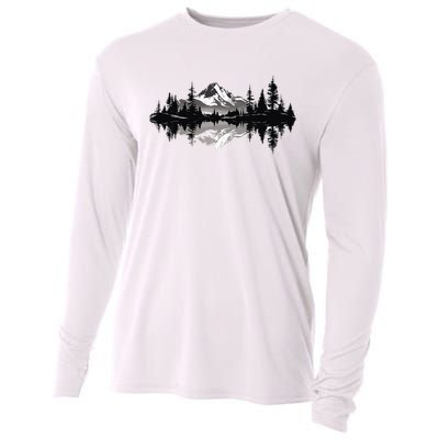 Mountain Landscape Reflection Forest Trees Outdoor Wildlife Cooling Performance Long Sleeve Crew