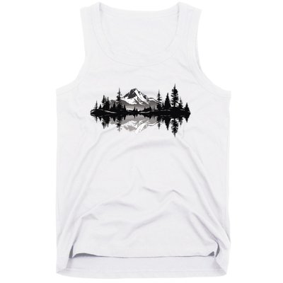 Mountain Landscape Reflection Forest Trees Outdoor Wildlife Tank Top