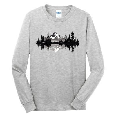 Mountain Landscape Reflection Forest Trees Outdoor Wildlife Tall Long Sleeve T-Shirt