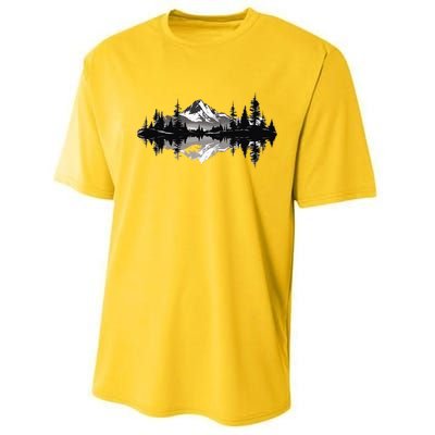 Mountain Landscape Reflection Forest Trees Outdoor Wildlife Performance Sprint T-Shirt