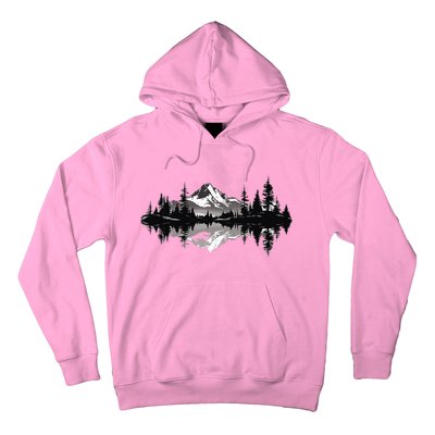 Mountain Landscape Reflection Forest Trees Outdoor Wildlife Hoodie