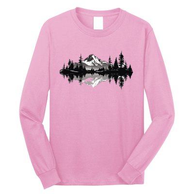 Mountain Landscape Reflection Forest Trees Outdoor Wildlife Long Sleeve Shirt