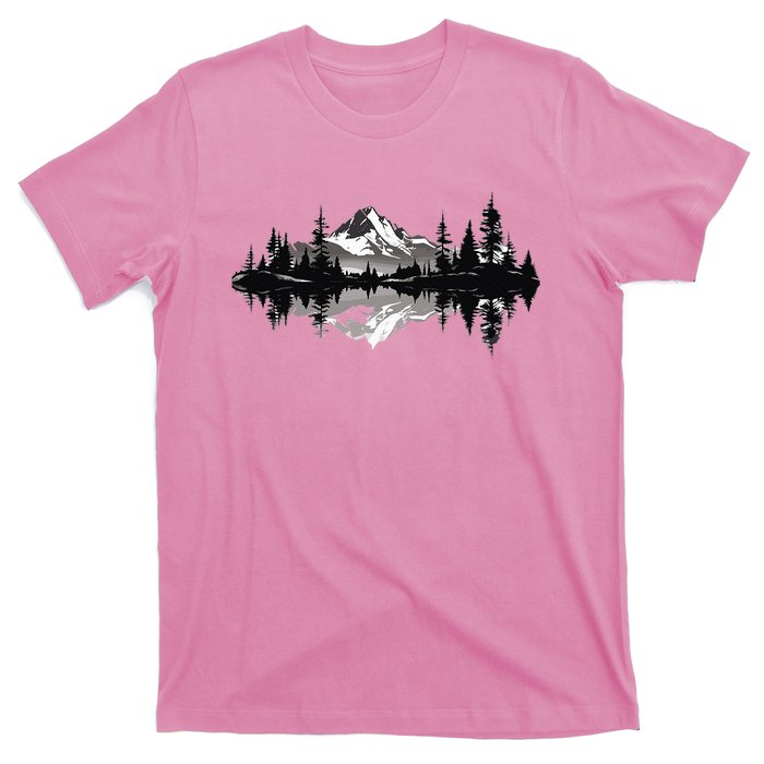 Mountain Landscape Reflection Forest Trees Outdoor Wildlife T-Shirt