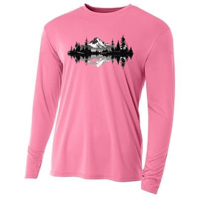 Mountain Landscape Reflection Forest Trees Outdoor Wildlife Cooling Performance Long Sleeve Crew