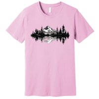 Mountain Landscape Reflection Forest Trees Outdoor Wildlife Premium T-Shirt