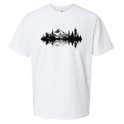 Mountain Landscape Reflection Forest Trees Outdoor Wildlife Sueded Cloud Jersey T-Shirt