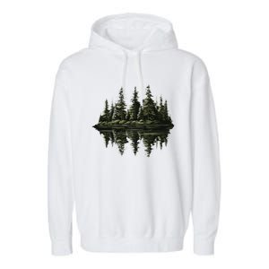 Mountain Landscape Reflection Forest Trees Outdoor Wildlife Meaningful Gift Garment-Dyed Fleece Hoodie