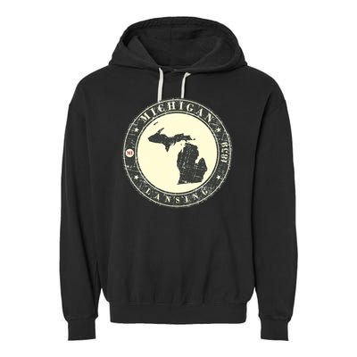 Michigan Lansing Retro Garment-Dyed Fleece Hoodie
