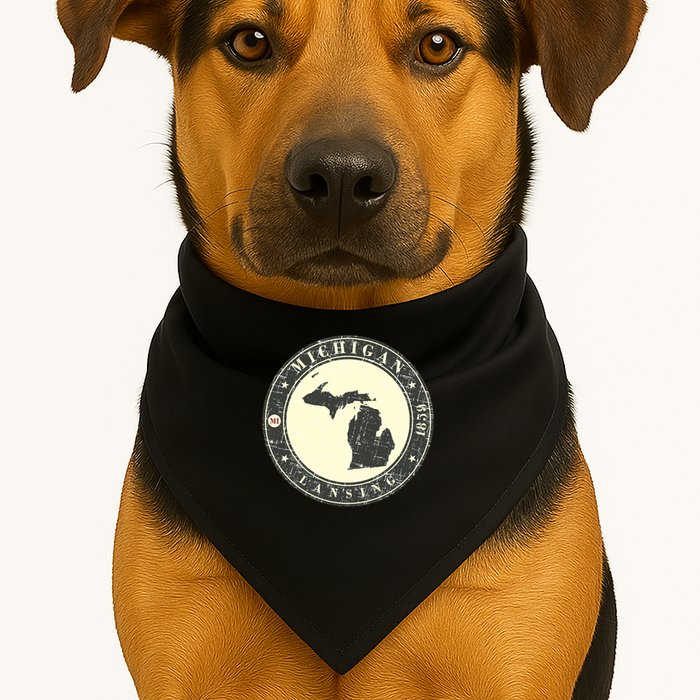 Michigan Lansing Retro USA-Made Doggie Bandana