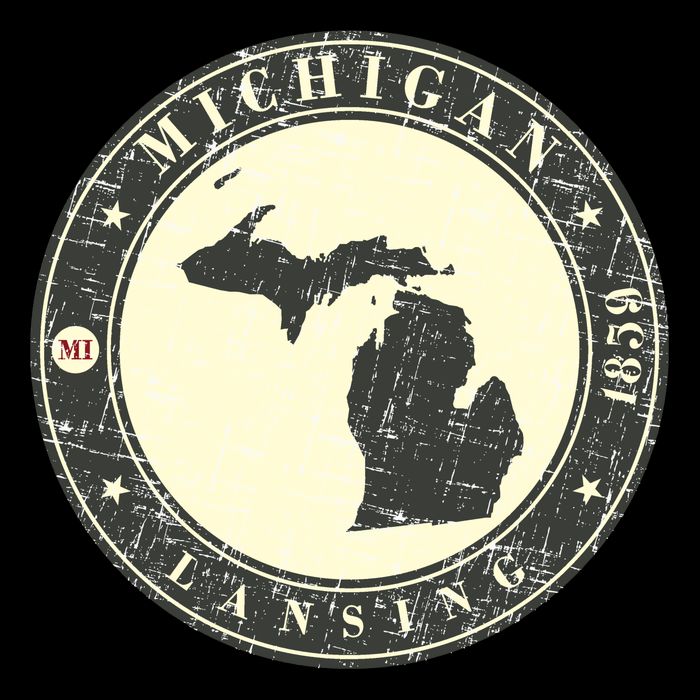 Michigan Lansing Retro USA-Made Doggie Bandana
