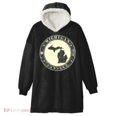 Michigan Lansing Retro Hooded Wearable Blanket