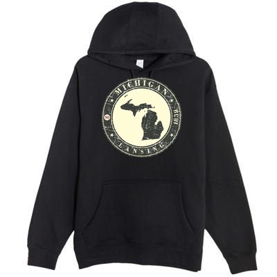 Michigan Lansing Retro Premium Pullover Hoodie