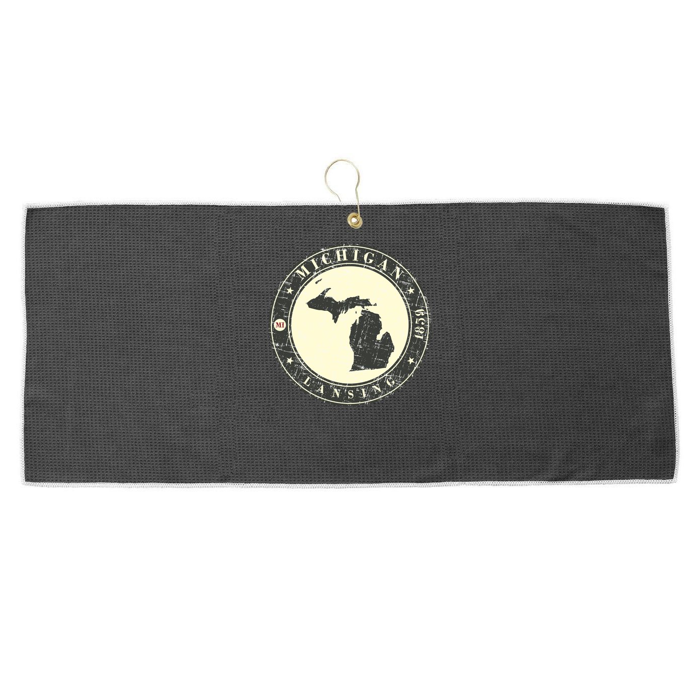 Michigan Lansing Retro Large Microfiber Waffle Golf Towel
