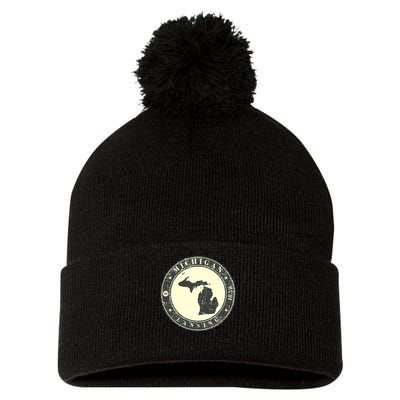Michigan Lansing Retro Pom Pom 12in Knit Beanie