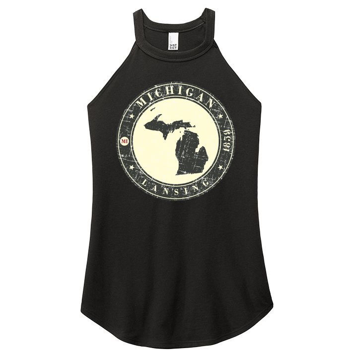 Michigan Lansing Retro Women's Perfect Tri Rocker Tank