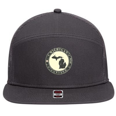 Michigan Lansing Retro 7 Panel Mesh Trucker Snapback Hat