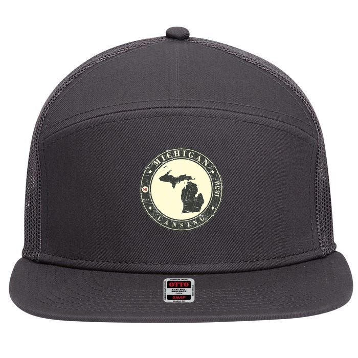 Michigan Lansing Retro 7 Panel Mesh Trucker Snapback Hat
