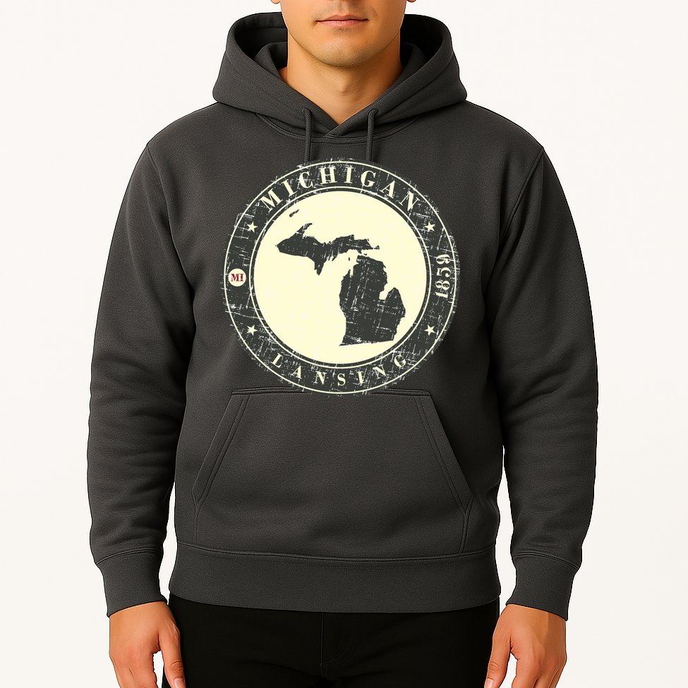 Michigan Lansing Retro Hoodie