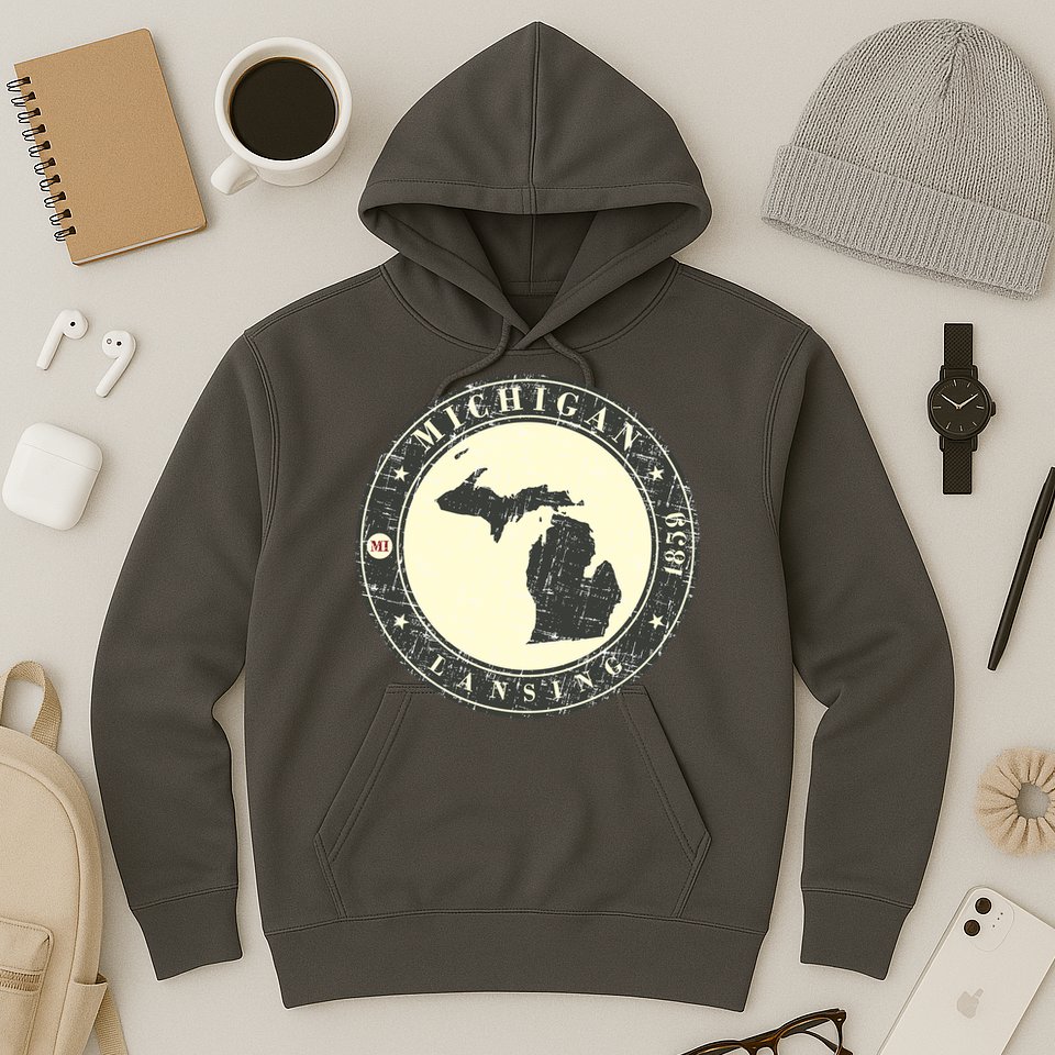 Michigan Lansing Retro Hoodie