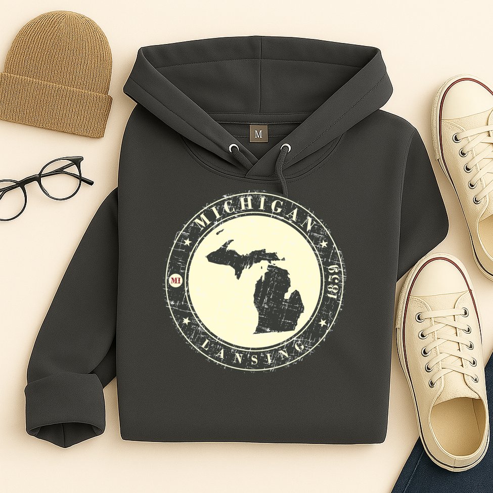 Michigan Lansing Retro Hoodie
