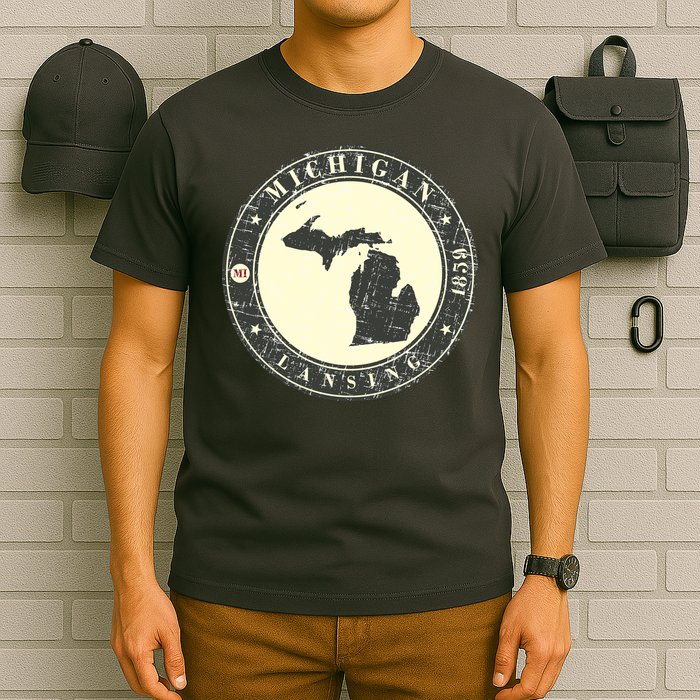 Michigan Lansing Retro T-Shirt