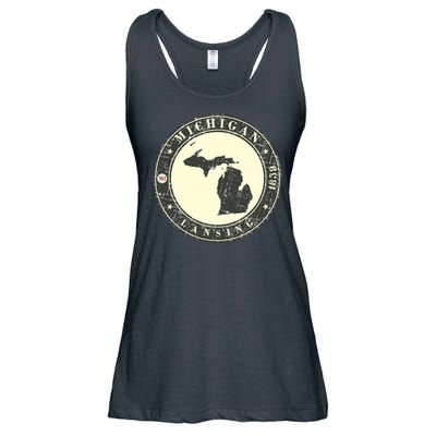 Michigan Lansing Retro Ladies Essential Flowy Tank