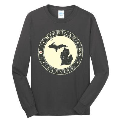Michigan Lansing Retro Tall Long Sleeve T-Shirt