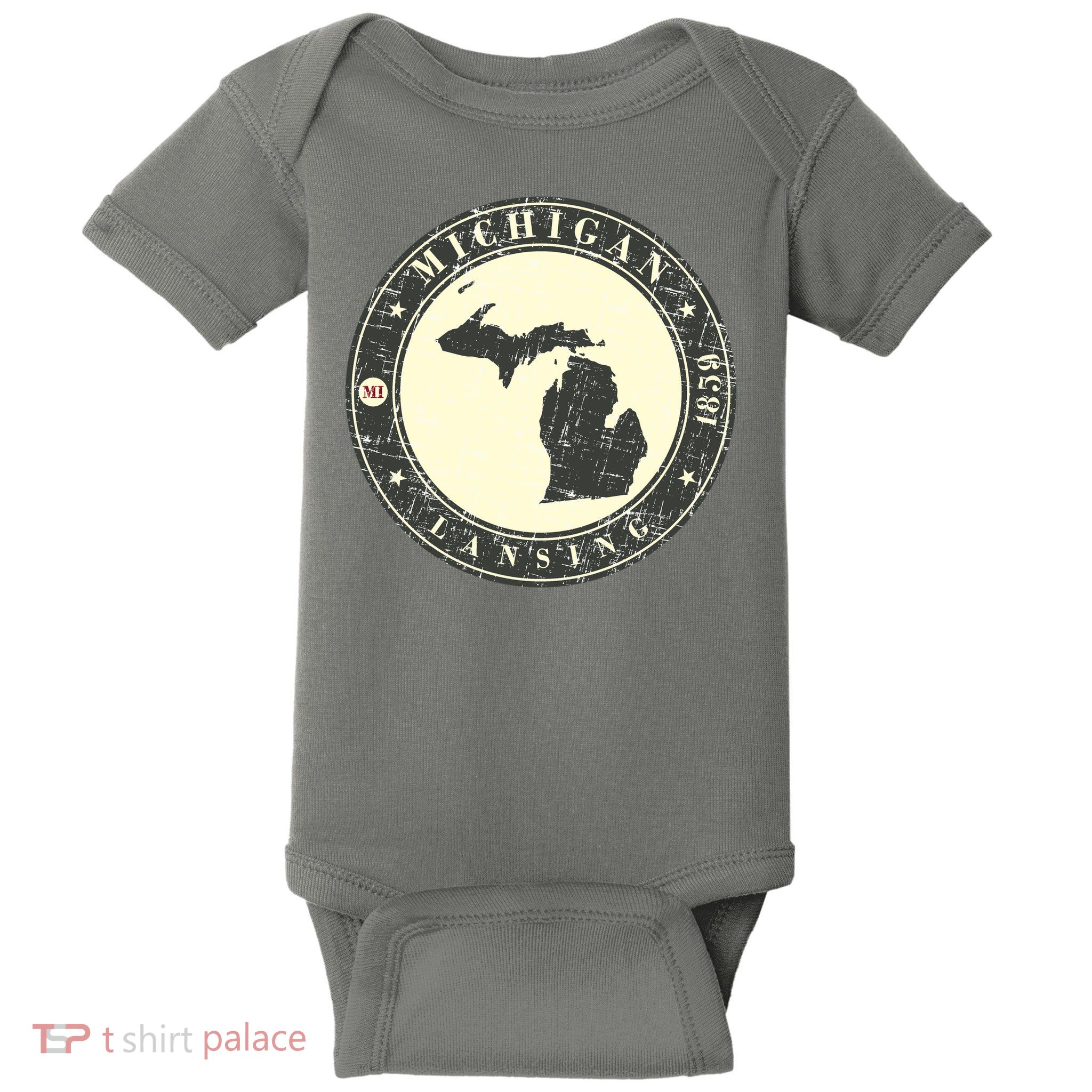 Michigan Lansing Retro Baby Bodysuit