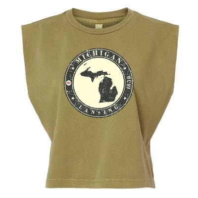 Michigan Lansing Retro Garment-Dyed Women's Muscle Tee