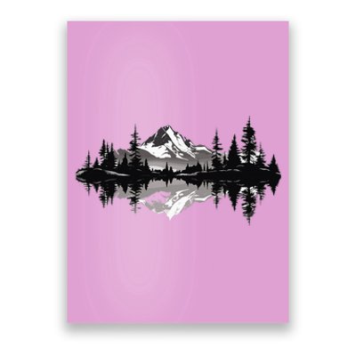 Mountain Landscape Reflection Forest Trees Outdoor Wildlife Poster