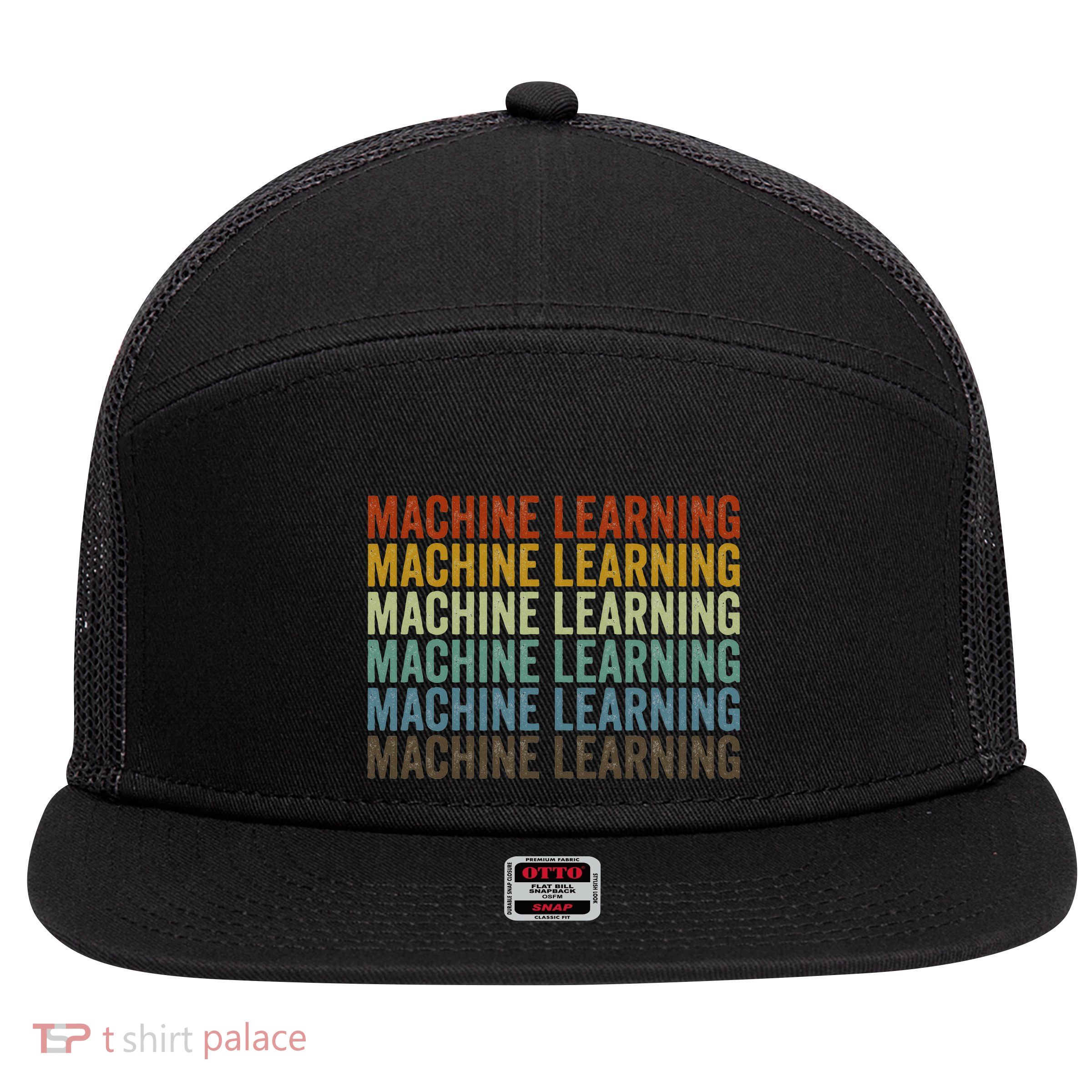 Machine Learning Retro 7 Panel Mesh Trucker Snapback Hat