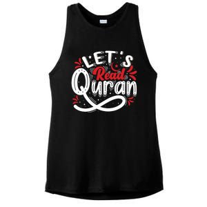 Muslim Lets Read Quran Islamic Quote Great Gift Ladies PosiCharge Tri-Blend Wicking Tank