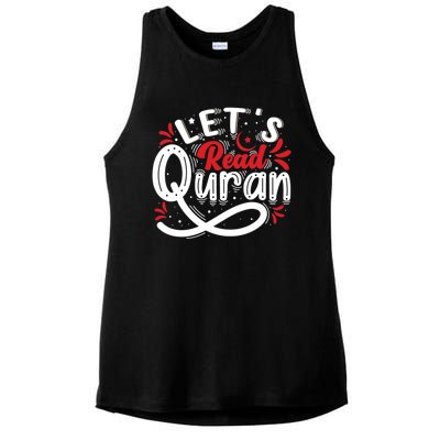 Muslim Lets Read Quran Islamic Quote Great Gift Ladies PosiCharge Tri-Blend Wicking Tank