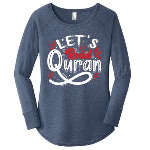 Muslim Lets Read Quran Islamic Quote Great Gift Women's Perfect Tri Tunic Long Sleeve Shirt