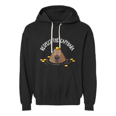 Meme Lover Respect Capybara Garment-Dyed Fleece Hoodie