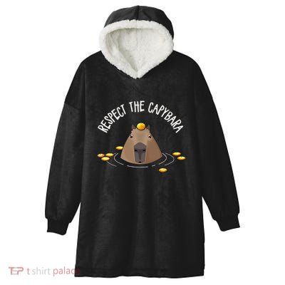Meme Lover Respect Capybara Hooded Wearable Blanket