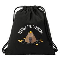 Meme Lover Respect Capybara Drawstring Bag