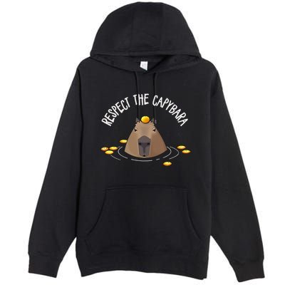 Meme Lover Respect Capybara Premium Pullover Hoodie