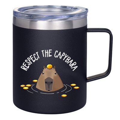Meme Lover Respect Capybara 12oz Stainless Steel Coffee Mug