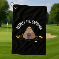 Meme Lover Respect Capybara Golf Towel