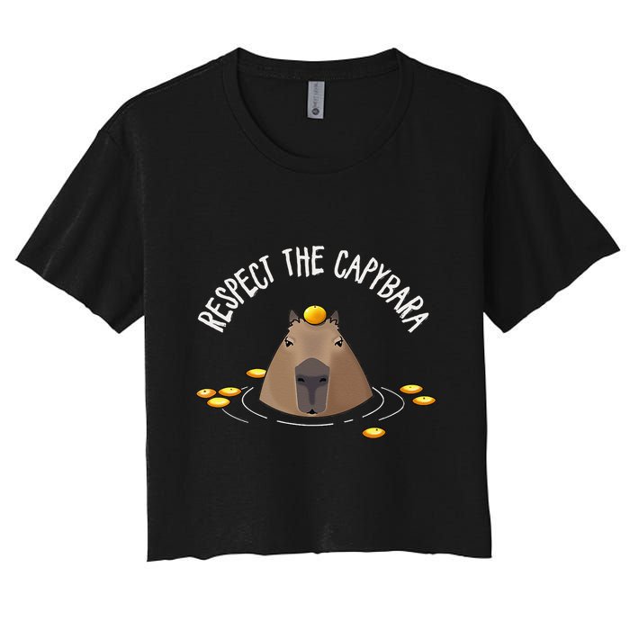 Meme Lover Respect Capybara Women's Crop Top Tee
