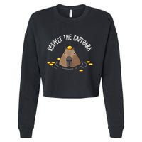 Meme Lover Respect Capybara Cropped Pullover Crew