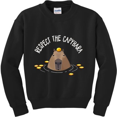 Meme Lover Respect Capybara Kids Sweatshirt